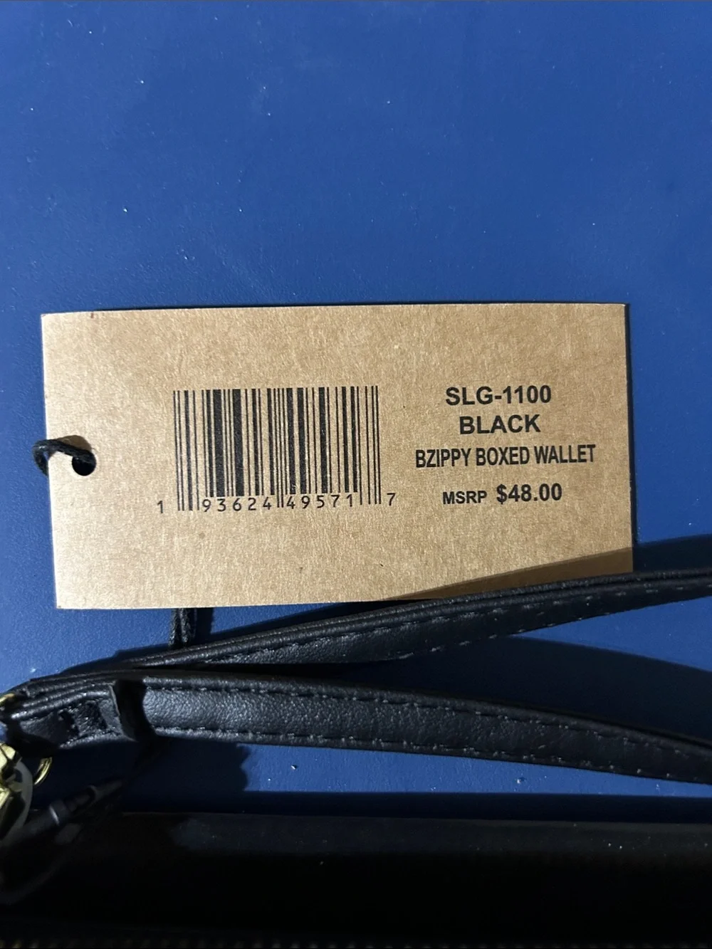 Steve Madden Black Leather Wristlet with Gold Accent